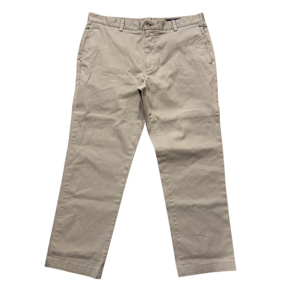 Vineyard Vines Men's Breaker Pants Khaki Brown Flat Front 36x28